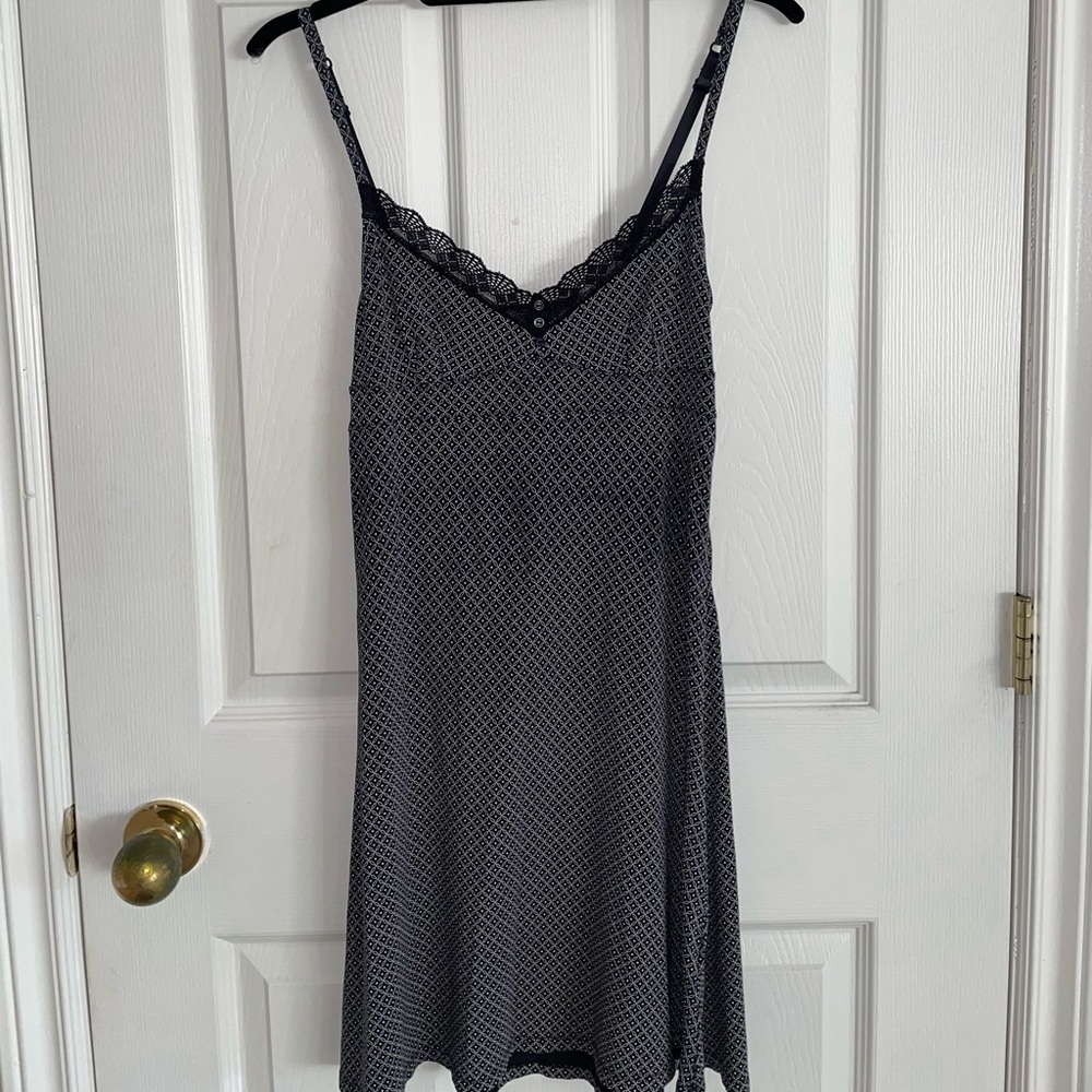 Patterned Black Lingerie Style Dress